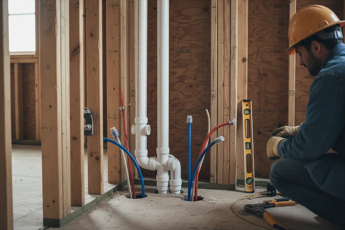 Drain and supply rough-in during Garbage Disposal Repair in Tuscola