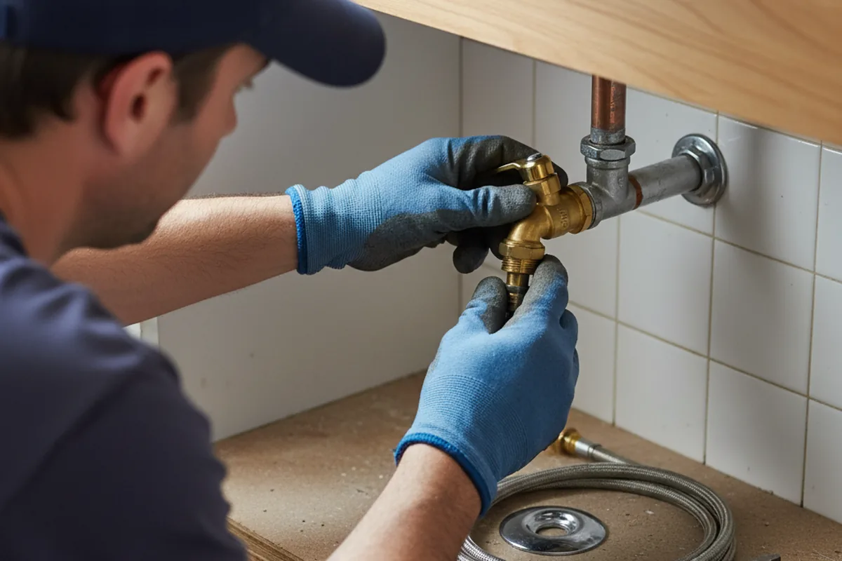 Shutoff valve and fitting work during Faucet and Fixture Repair in Tuscola